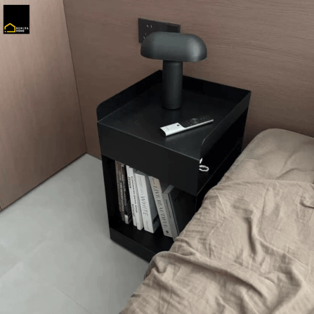 โต๊ะข้าง RENITA HOME รุ่น BRODY พร้อมล้อเลื่อน สีดำ_3